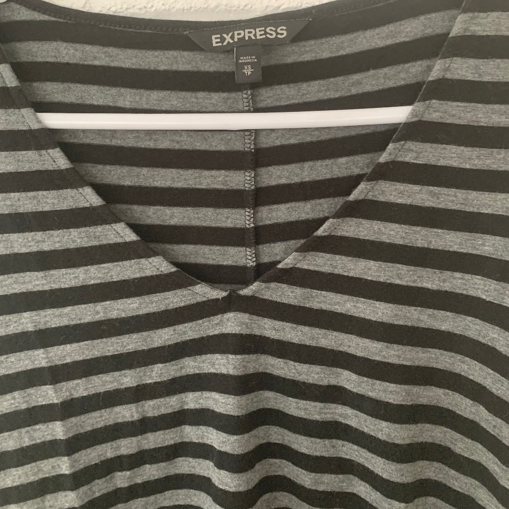 Express Grey and Black Long Sleeved Dress